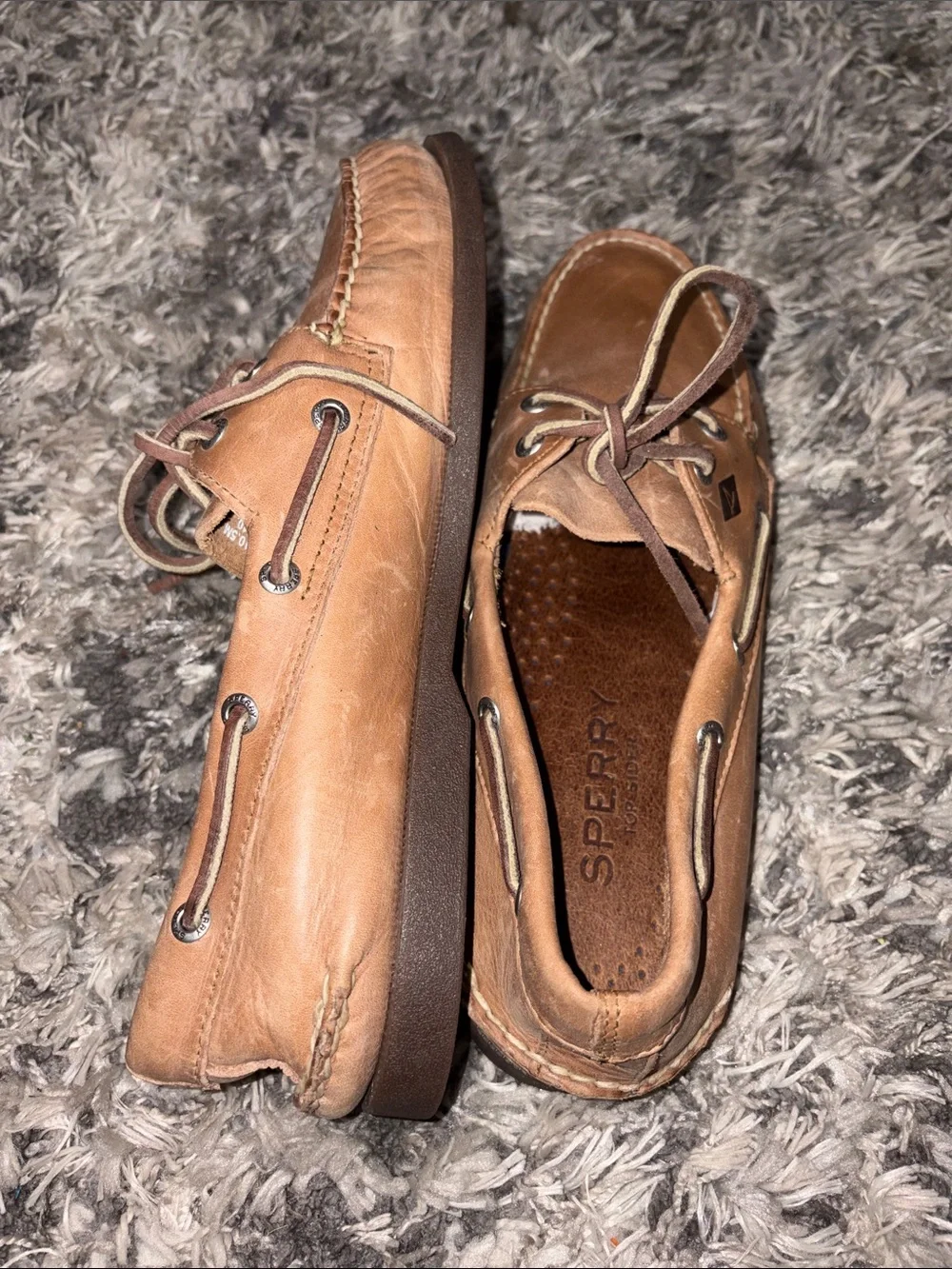Sperry Authentic Original Brown Leather Moccasin Comfort Boat Shoes Mens 10.5